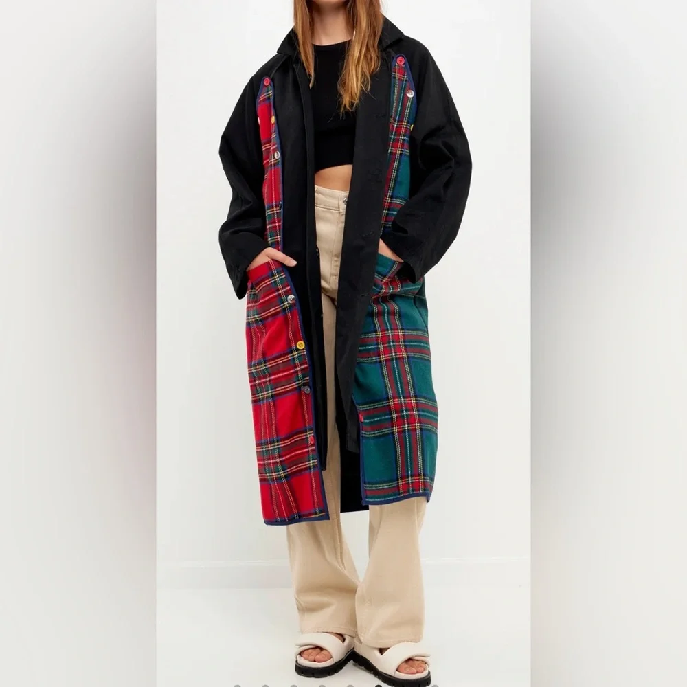 Grey Lab - Reversible Check Long
Coat Multi.  Color: Multiple - Picture 6 of 12